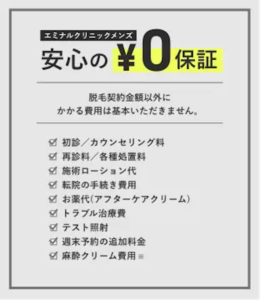 エミナルクリニックメンズの無料サービス
