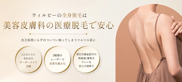 ウィルビークリックの全身脱毛のCTA画像