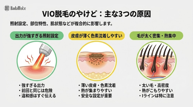 VIO脱毛のやけどが起こる3つの理由