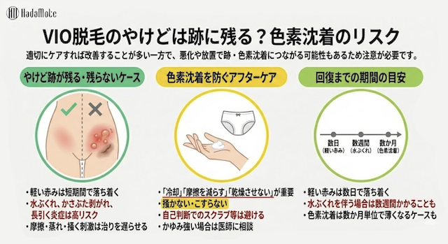 VIO脱毛のやけどの跡についての画像