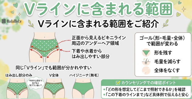 VIO脱の毛の範囲コラムのVライン紹介画像